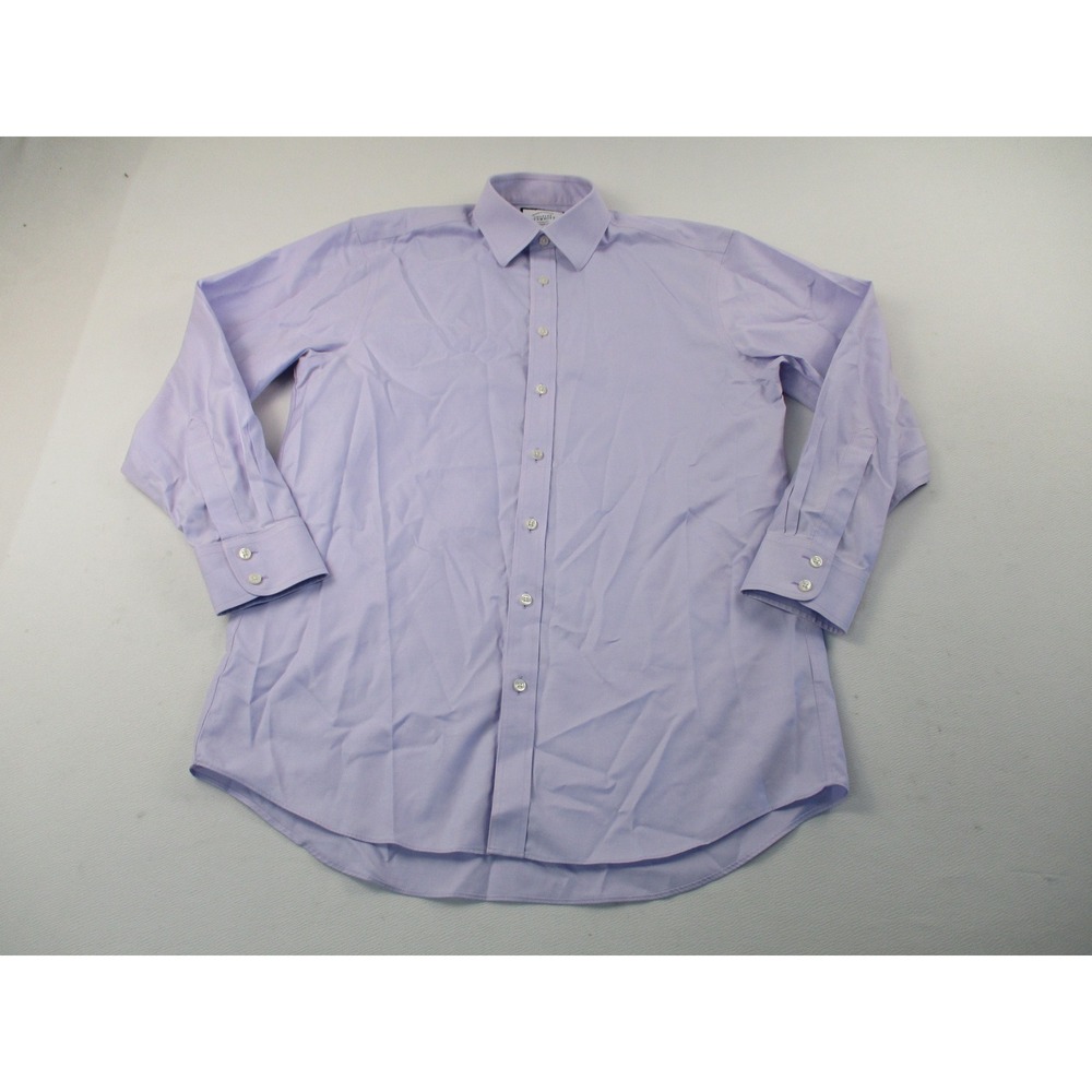 Charles Tyrwhitt Dress Shirt Mens 15.5 33 Purple Classic Fit Non-Iron Cotton